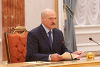 Belarus President Alexander Lukashenko during the meeting