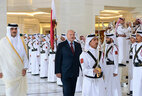 Belarus President Alexander Lukashenko and Emir of Qatar Sheikh Tamim bin Hamad Al Thani