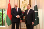 Alexander Lukashenko and Pakistan Prime Minister Nawaz Sharif