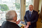 Belarus President Alexander Lukashenko and TASS First Deputy Director General Mikhail Gusman