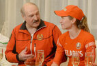 Alexander Lukashenko and Darya Domracheva