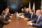 Belarus President Alexander Lukashenko meets with President of the International Olympic Committee Thomas Bach in Baku