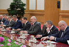 Aleksandr Lukashenko during the talks with China President Xi Jinping