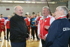 Alexander Lukashenko, coach of the SKA handball club Alexander Karshakevich, chief coach of the SKA handball club Spartak Mironovich