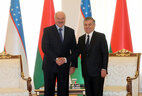 Belarus President Alexander Lukashenko and Uzbekistan President Shavkat Mirziyoyev during the narrow-format meeting