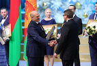 Belarusian Drama Theater is honored with the Special prize of the President. Alexander Lukashenko presents the award to Vladimir Karachevsky