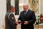 Deputy Commander of OMON of the Main Department of the Interior Ministry of the Minsk City Hall Alexander Sinevich is honored with the Order for Service to the Homeland 3rd Class