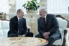 The one-on-one meeting of Alexander Lukashenko and Vladimir Putin at the Palace of Independence