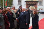 During the ceremony of official welcome in the courtyard of the Hofburg Palace in Vienna
