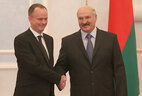 Alexander Lukashenko receives credentials from Ambassador Extraordinary and Plenipotentiary of Sweden to Belarus Martin Oberg