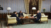 Александр Лукашенко, Сергей Алейник, посол Бразилии в Беларуси Бернард Жорг Леопольд де Гарсия Клингл, встреча 