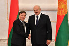 Belarus President Alexander Lukashenko and Ambassador Extraordinary and Plenipotentiary of Panama to Belarus Miguel Humberto Lecaro Barcenas