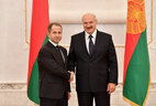 Belarus President Alexander Lukashenko and Ambassador Extraordinary and Plenipotentiary of Russia to Belarus Mikhail Babich