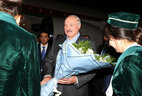 Belarus President Alexander Lukashenko arrives in Tajikistan to attend the CIS summit