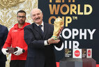 Alexander Lukashenko with the FIFA World Cup Trophy