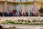 Belarus President Alexander Lukashenko attends a working session of the CIS summit in Dushanbe