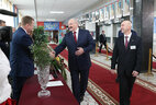 Александр Лукашенко на участке для голосования
