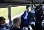 Aleksandr Lukashenko tours the ring road on board a bus
