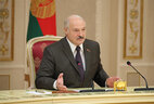 Aleksandr Lukashenko during the meeting with heads of constitutional courts of foreign countries