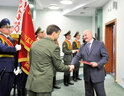 Alexander Lukashenko presented a banner to the Operational and Analytical Center under the Aegis of the President of Belarus which will serve as a symbol of honor, valor and glory, a reminder of the sacred duty to defend the Fatherland