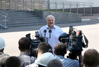 Aleksandr Lukashenko during the meeting with the workers of Naftan
