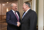 Президент Беларуси Александр Лукашенко и Государственный секретарь США Майкл Помпео