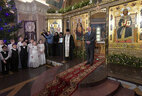 Во время посещения храма на территории Свято-Елисаветинского женского монастыря