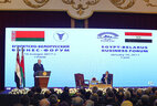 Belarus President Alexander Lukashenko and Egypt President Abdel Fattah el-Sisi take part in the opening of the Belarus-Egypt Business Forum
