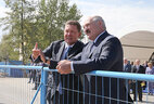 Belarus President Alexander Lukashenko and Gazprom Chairman of the Board Alexei Miller