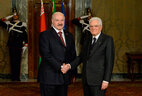 Belarus President Alexander Lukashenko and Italy President Sergio Mattarella