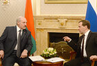 Alexander Lukashenko meets with Prime Minister of Russia Dmitry Medvedev in Moscow