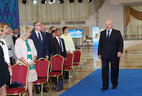 Alexander Lukashenko before the plenary session of the Nationwide Conference on Teaching