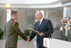 The official letter of thanks of the President was bestowed upon graduate of the command and staff department of the Military Academy of the Republic of Belarus major Andrei Golovchits