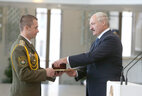 The official letter of thanks of the President was presented to graduate of the command and staff department of the Military Academy of the Republic of Belarus major Viktor Gorbunov
