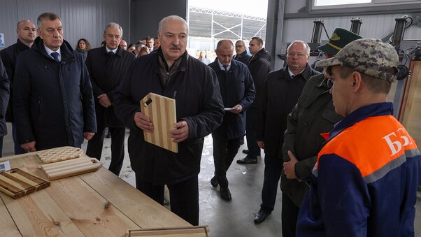 Рабочая поездка в Лепельский район Витебской области Лукашенко, ГПУ Березинский биосферный заповедник, Березинский заповедник деревообработка