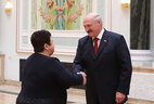 Director of the National Children’s Educational and Recuperation Center Zubrenok Nadezhda Anufriyeva receives the Honored Worker of Education of Belarus title