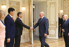Belarus President Alexander Lukashenko meets with heads of delegations partaking in the 16th meeting of the CIS Council of Heads of Supreme Audit Institutions