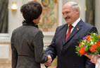 Geography teacher of Zhodino gymnasium No. 1 Irina Pichugina is honored with the Medal for Labor Services