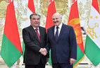 Belarus President Aleksandr Lukashenko and Tajikistan President Emomali Rahmon during the photo opportunity