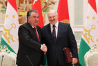 Belarus President Aleksandr Lukashenko and Tajikistan President Emomali Rahmon