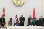During the signing of documents