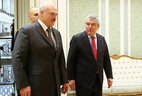 Belarus President Aleksandr Lukashenko and President of the International Olympic Committee (IOC) Thomas Bach