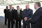 Александр Лукашенко во время посещения сельхозпредприятия "Судково"