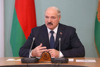 Александр Лукашенко во время доклада о направлениях строительства Вооруженных Сил