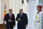 Belarus President Alexander Lukashenko and Moldova Prime Minister Pavel Filip