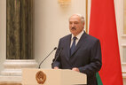 Belarus President Alexander Lukashenko speaks