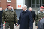 Belarus President Alexander Lukashenko visits military unit No. 3214 of the interior troops of the Interior Ministry