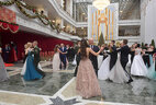 Alexander Lukashenko and Miss Belarus 2018 Maria Vasilevich at the nationwide New Year’s ball in the Palace of Independence