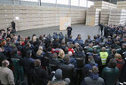 During the meeting with the workers of Kronospan enterprises