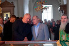 Belarus President Aleksandr Lukashenko and Russian President Vladimir Putin in the Valaam Monastery of the Transfiguration of the Savior